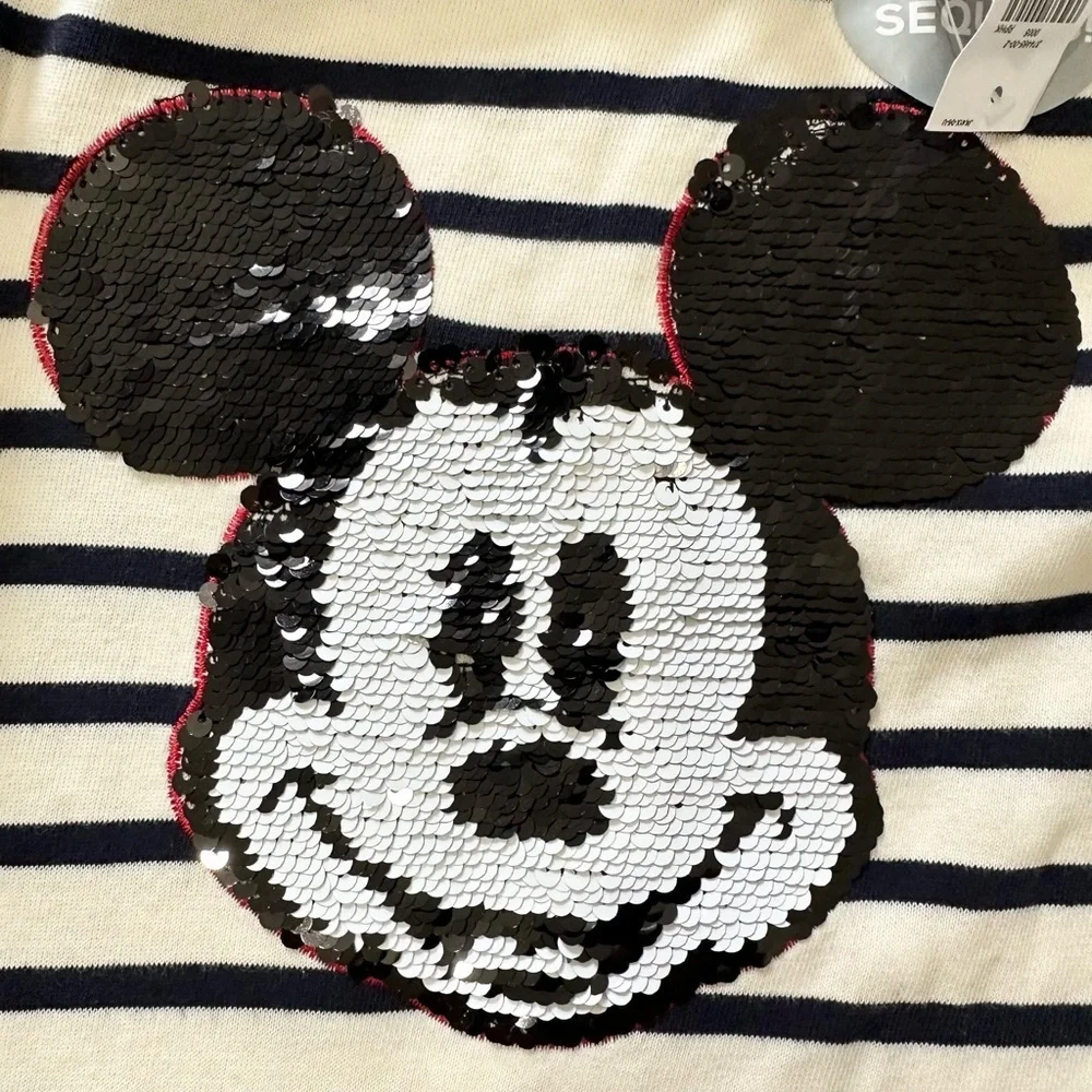 Gap x Disney sequin Minnie Mouse dress stripes NWT XXL